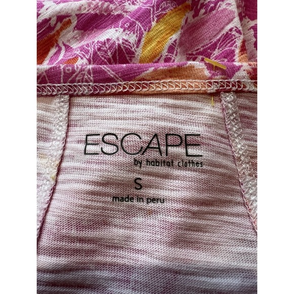 Escape By Habitat Clothes Hawaiian Print T Shirt Dress Pink Cotton Beach Vacay - Picture 4 of 7